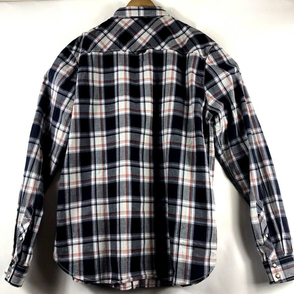 SILVER Jeans Co Mens L/S Western Plaid Pearl Snap Shirt Size XL Maple $58 - Picture 5 of 5